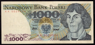 1000 Zlotých 1975 , Séria AA