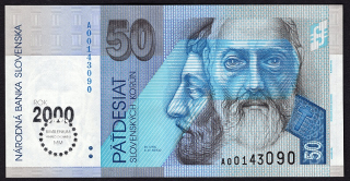 SK28/ 50 Sk - Slovensko - Séria A, 1993 BIMILÉNIUM aUNC