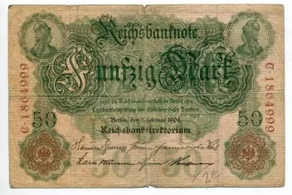 50 Mark 1908, z obehu
