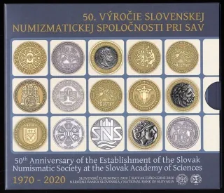 2020 Sada Slovenských Euro mincí  - 50 výročie Slovenskej numizmatickej spoločnosti pri SAV