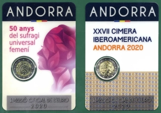 2020 - 2x Pamätná minca Andorra 2€