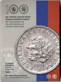 2021 Sada Slovenských Euro mincí - 100. výročie začatia razby československých mincí Proof