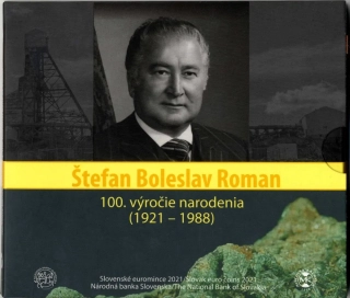 2021 Sada Slovenských Euro mincí - Štefan Boleslav Roman - 100. výročie narodenia