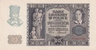 20 Zlotých 1940 UNC