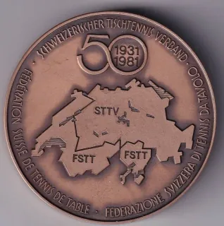 Švajčiarsko- 50. rokov stolno tenisovej federácie