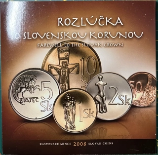 2008 Sada Slovenských mincí Rozlúčka so Slovenskou korunou BK