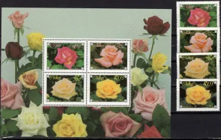 0250-0253+BL 10 Kvety