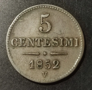 5 Centesimi 1852 V