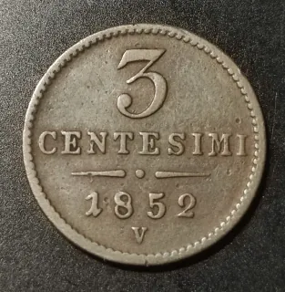 3 Centesimi 1852 V