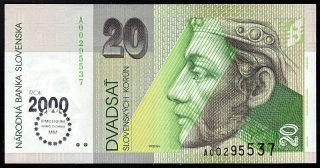 SK27/ 20 Sk - Slovensko - Séria A, 1993 BIMILÉNIUM
