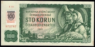 SK04/ 100 Sk - Slovensko - Séria X33, 1961