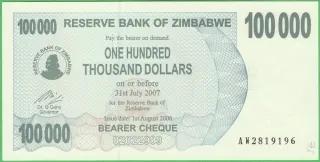 100000 Dollars - Zimbabwe