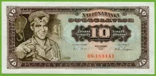 10 Dinárov 1965 - Juhoslavia