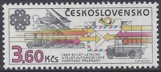 2584** Výročia poštovej prepravy