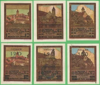 6x Rakúsko - Set bankoviek