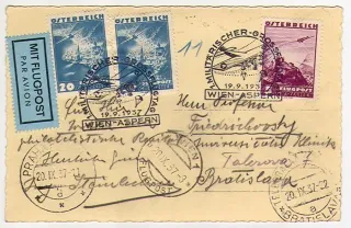 Rakúsko - Poštova história -Viedeň - 1937