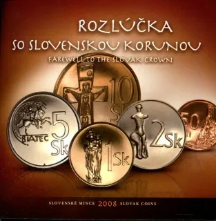 2008 Sada Slovenských mincí Rozlúčka so Slovenskou korunou PROOF