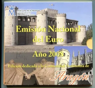Španielsko 2008 sada euro mincí - Aragon