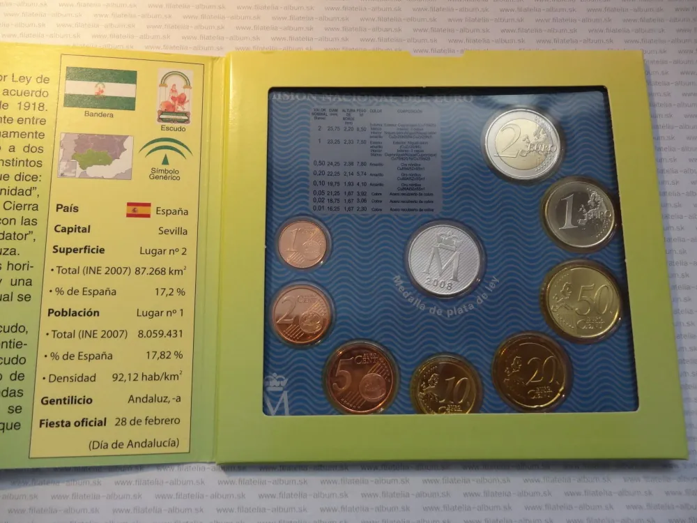 Španielsko 2008 sada euro mincí - Andalucia