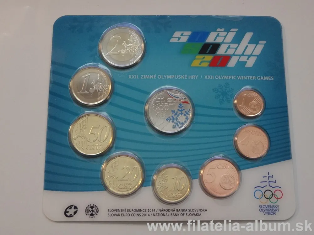 2014 Sada Slovenských Euro mincí Soči
