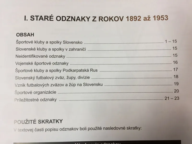 Katalóg športových odznakov Slovenska 1892 - 2016