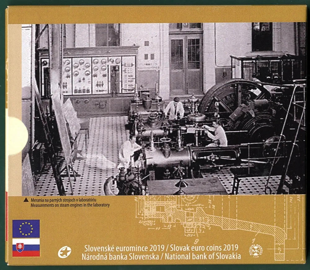 2019 Sada Slovenských Euro mincí - Aurel Stodola