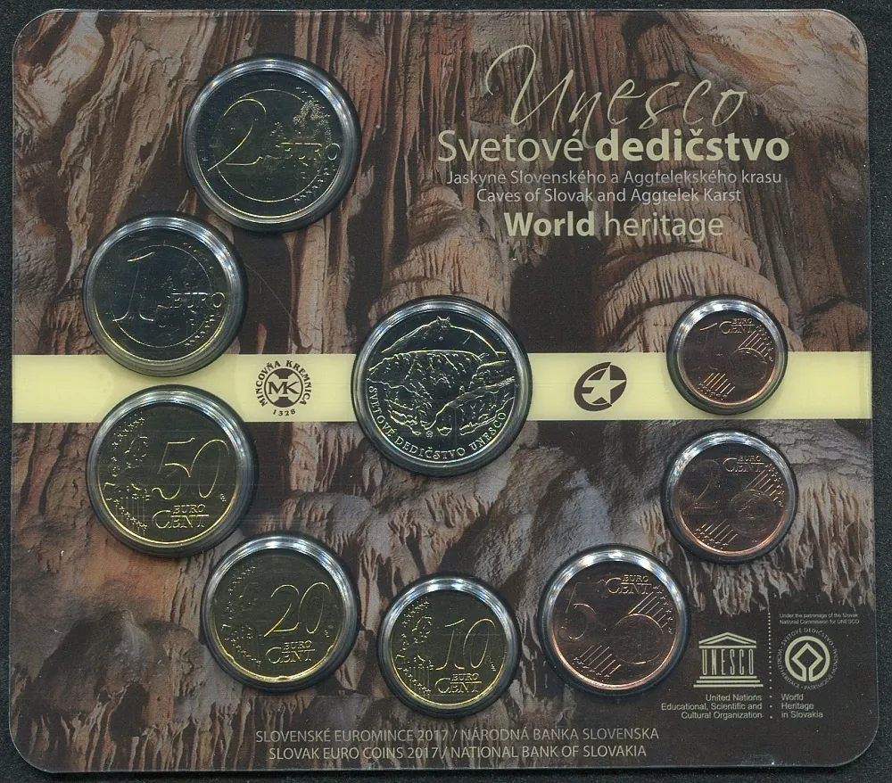 2017 Sada Slovenských euro mincí - Unesco svetové dedičstvo