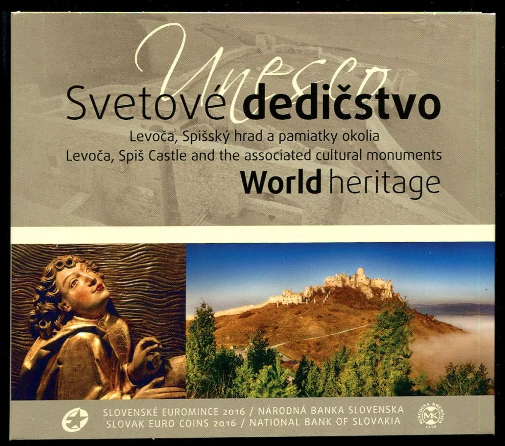2016 Sada Slovenských euromincí Unesco Svetové dedičstvo