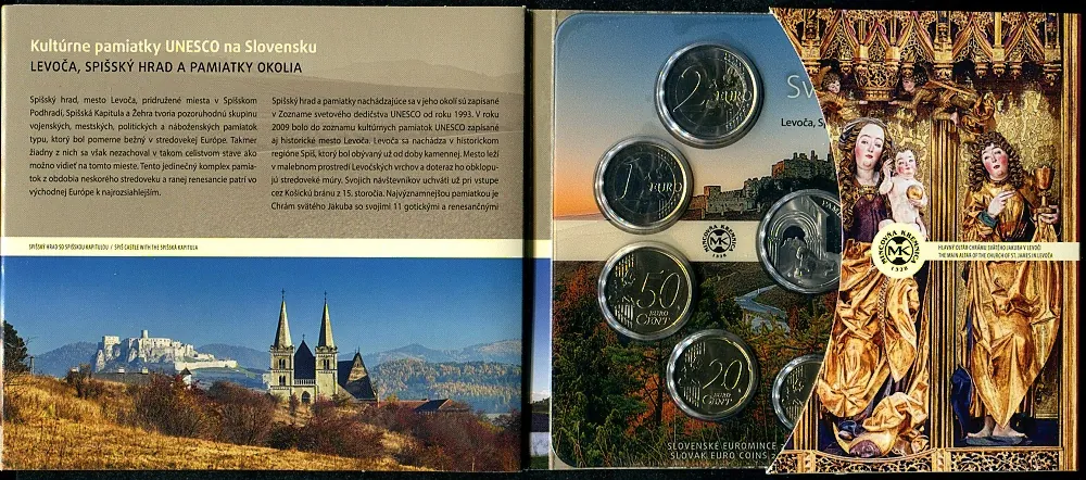 2016 Sada Slovenských euromincí Unesco Svetové dedičstvo