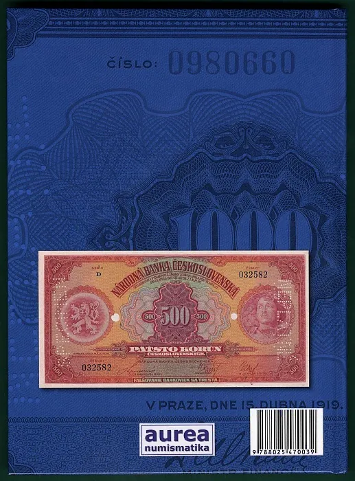 Bankovní vzory a perforace papírových platidel 1919 - 1993