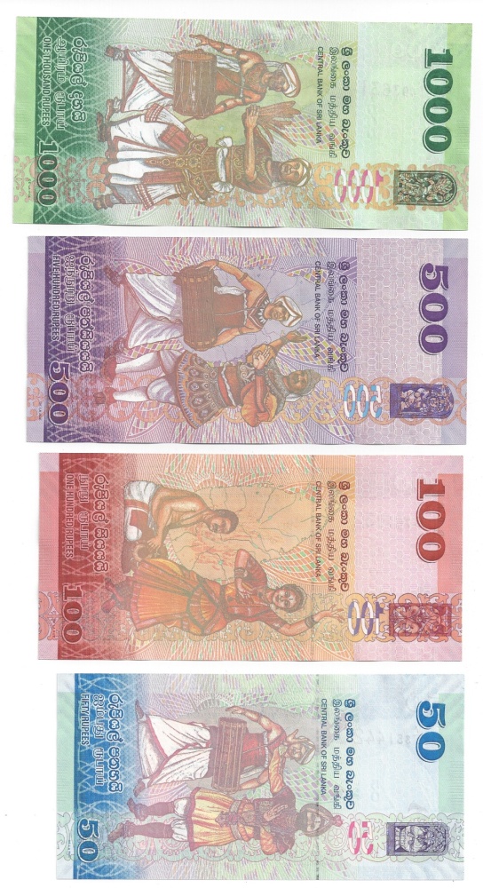 5x Srí Lanka - set bankoviek