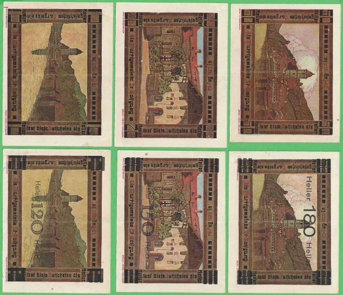 6x Rakúsko - Set bankoviek