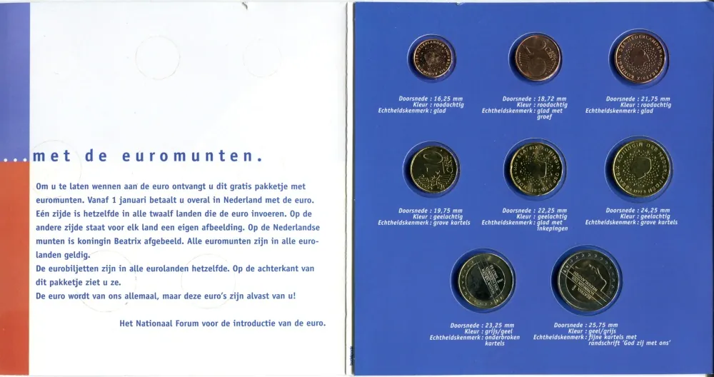  Holandsko 2001 - Sada euromincí