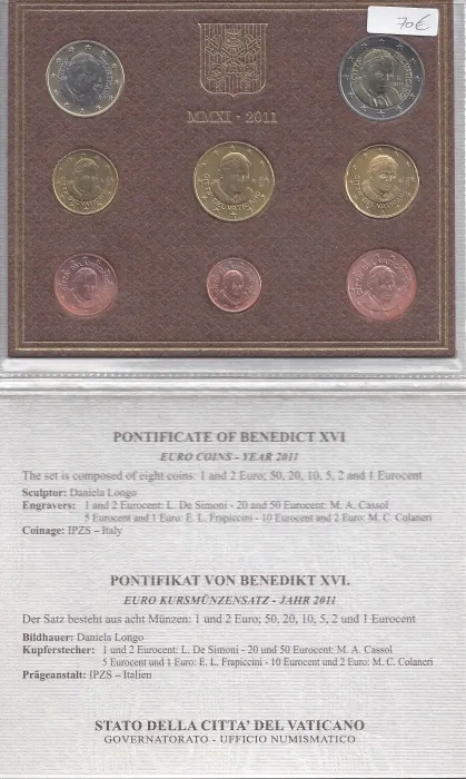 Vatikán sada mincí 2011