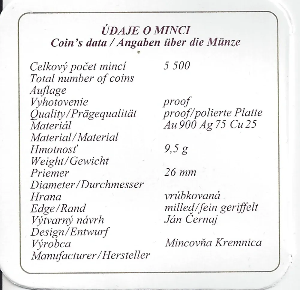 1999 - 5000 SK Kremnica - Ražba prvých toliarových mincí