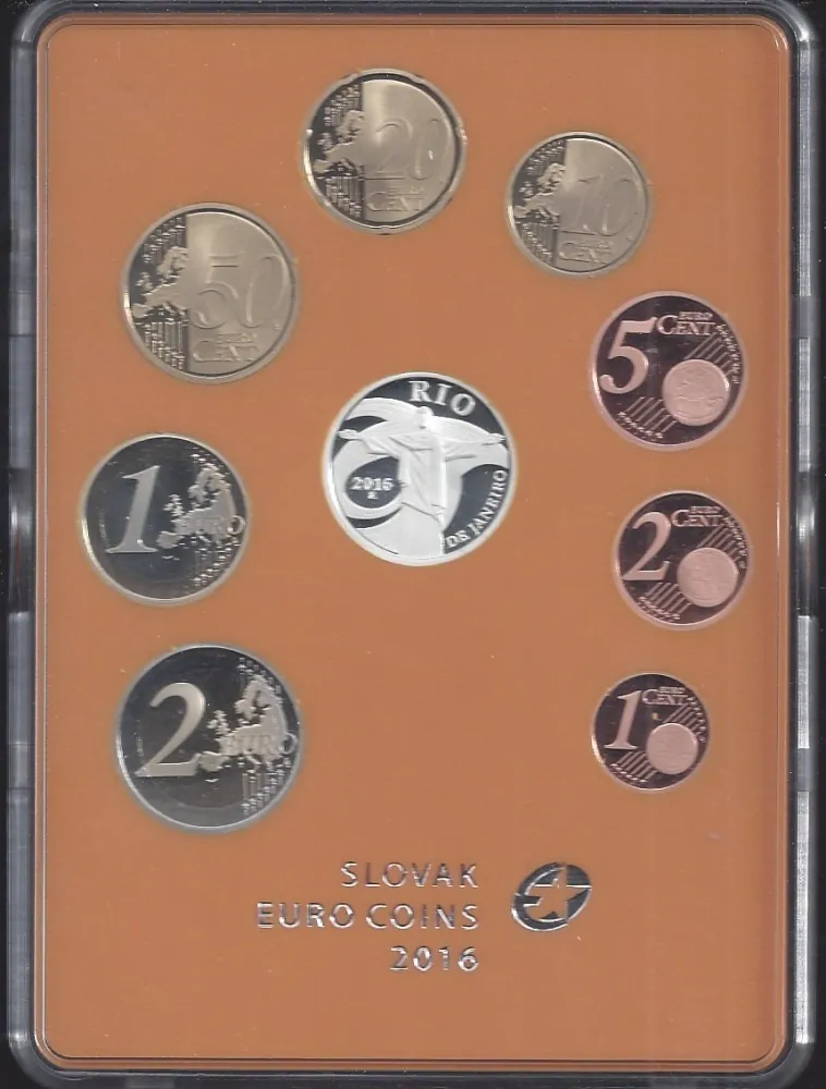 2016 Sada Slovenských Euro mincí Rio de Janeiro PROOF
