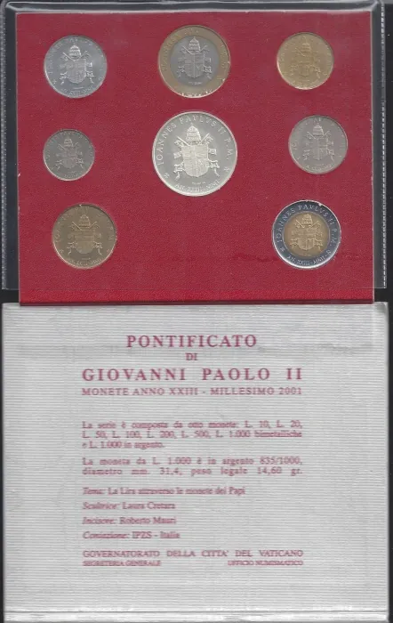 Vatikán sada mincí 2001
